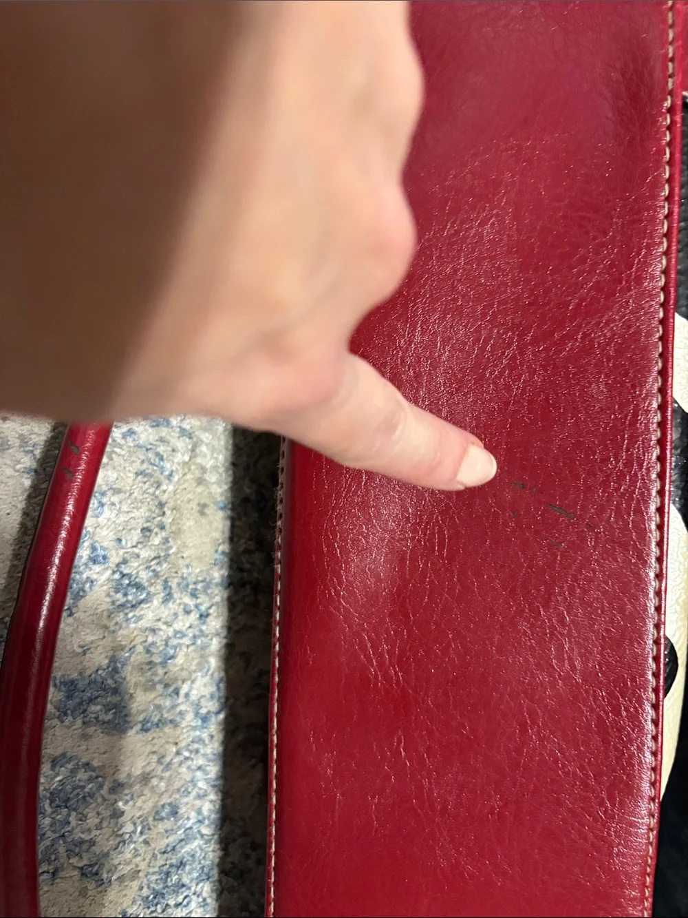 Red and Black Zebra-Print Shoulder Bag